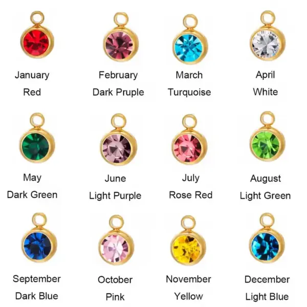 Wholesale 12 Colors Birthstone DIY Jewelry Accessories December Crystal Glass Earrings Birthstone Stud Earrings Unisex Stainless Steel Material