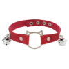 Wholesale European and American Personality Cat Head Leather Collar Neck Strap Harajuku PU Punk Bell Necklace Jewelry Performance Clavicle Chain