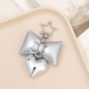 K3617 leather bow pendant five-pointed star buckle silver / pendant