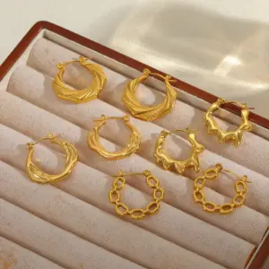 Wholesale 1 Pair Basic Simple Style Irregular Geometric Plating 304 Stainless Steel 18K Gold Plated Earrings