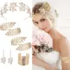 Wholesale Simple Style Leaves Metal Pearl Bridal Hair Accessories