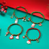 Wholesale Christmas Santa Claus Christmas Tree Cane Pendant Rice Bead Bracelet