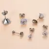 1 Piece Ear Cartilage Rings & Studs Simple Style Classic Style Geometric Square 316L Stainless Steel Waterproof Non Tarnish Surgical Steel Zircon