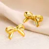 Wholesale PVD Coated Real Gold Plated Bow Knot 304 Stainless Steel Simple Style Classic Style Waterproof Non Tarnish Ear Studs