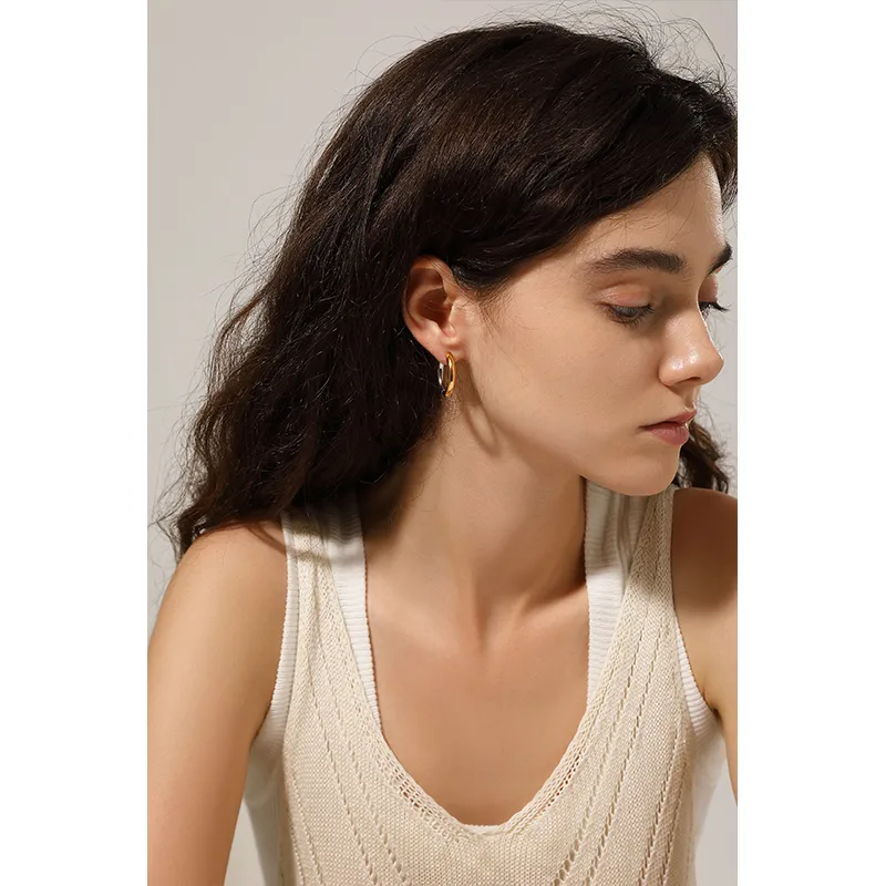 Wholesale 1 Pair Simple Style Round Plating 304 Stainless Steel Stainless Steel Earrings