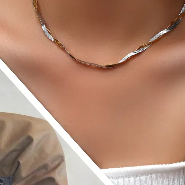 Wholesale Jewelry IG Style Simple Style Solid Color 304 Stainless Steel 18K Gold Plated Plating Stainless Steel Necklaces