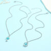 Wholesale Blue diamond clavicle necklace set