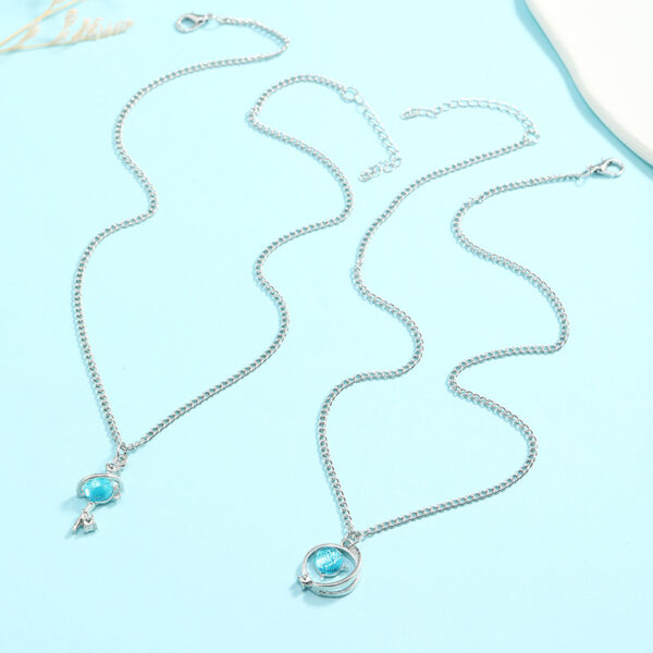 Wholesale Blue diamond clavicle necklace set