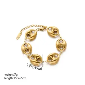 【XKB2248】Pig Nose Bracelet / Gold