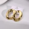 Wholesale Ion Plating (IP) Real Gold Plated 18K Gold Round Oval 304 Stainless Steel IG Style Casual Waterproof Non Tarnish Earrings
