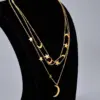 Wholesale Jewelry Heart 304 Stainless Steel Titanium Steel 18K Gold Plated Inlaid Shell Inlaid Gold Necklace