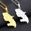 PVD Coated 18K Gold Plated Map 201 Stainless Steel 304 Stainless Steel Casual Ethnic Style Keychain Necklace