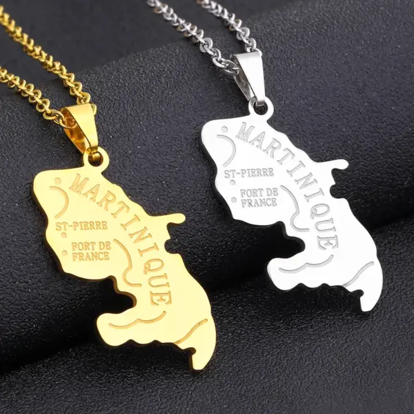 PVD Coated 18K Gold Plated Map 201 Stainless Steel 304 Stainless Steel Casual Ethnic Style Keychain Necklace