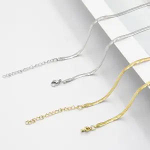Wholesale Hip-hop Solid Color Stainless Steel Polishing Necklace