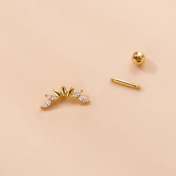 1 Piece Ear Cartilage Rings & Studs Fashion Butterfly 316L Stainless Steel Copper Plating Inlay Zircon