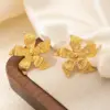 Wholesale Heart Shape Flower Spiral Titanium Steel Elegant Waterproof Non Tarnish Surgical Steel Ear Studs