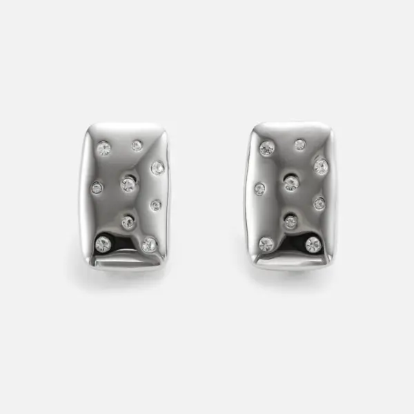 Wholesale 1 Pair Basic Vintage Style Commute Square Inlay 304 Stainless Steel Zircon 18K Gold Plated Ear Studs