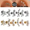 1 Piece Lip Rings Hip-Hop Arc Flower G23 Titanium Alloy Zircon Inlay Zircon 18K Gold Plated Lip Rings Ear Cartilage Rings & Studs