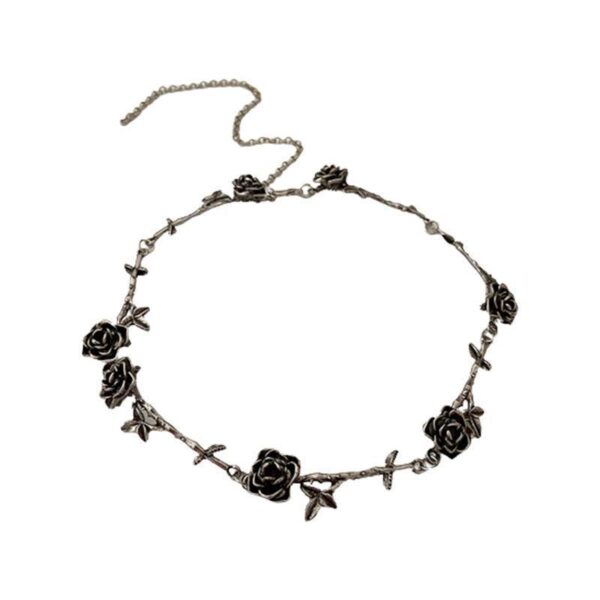 Wholesale European and American Design Sense Camellia Flower Leaf Necklace Fashion Internet Celebrity Retro Trend Clavicle Chain Niche Elegant Necklace