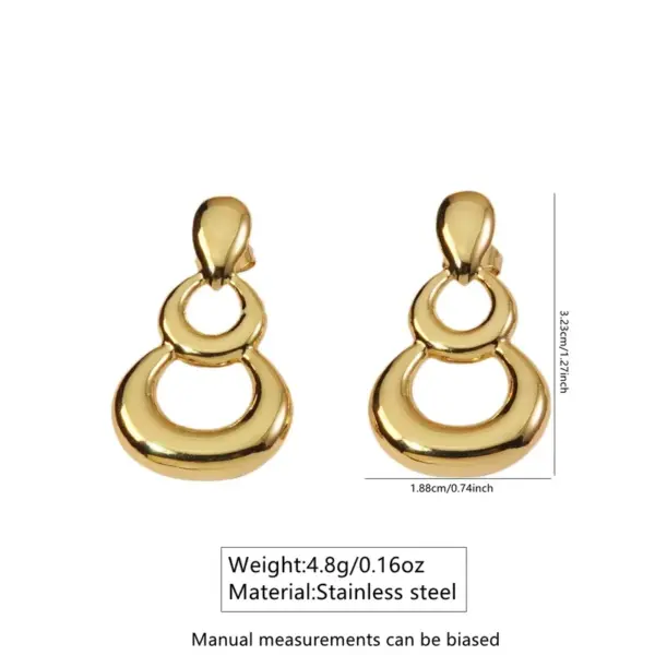 Wholesale 1 Pair French Style Simple Style Classic Style Geometric 304 Stainless Steel Imitation Gold Electroplating Drop Earrings
