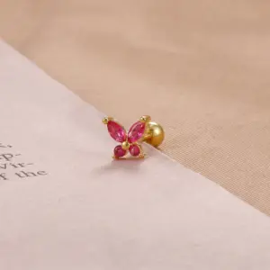 E1234-8-Gold Rose Red-1PC