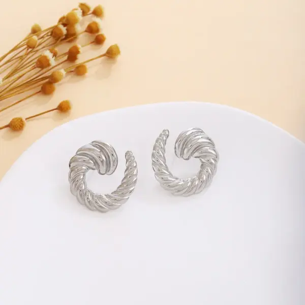 Wholesale 1 Pair Simple Style Water Droplets Waves Heart Shape Irregular Plating 304 Stainless Steel Ear Studs