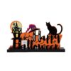 Wholesale 3 Halloween Black Letter Orange Wooden Ornaments with Bases - Halloween Desktop Wooden Ornaments