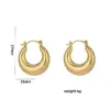 Wholesale PVD Coated Real Gold Plated C Shape Geometric Stainless Steel Casual Elegant Waterproof Non Tarnish Ear Studs