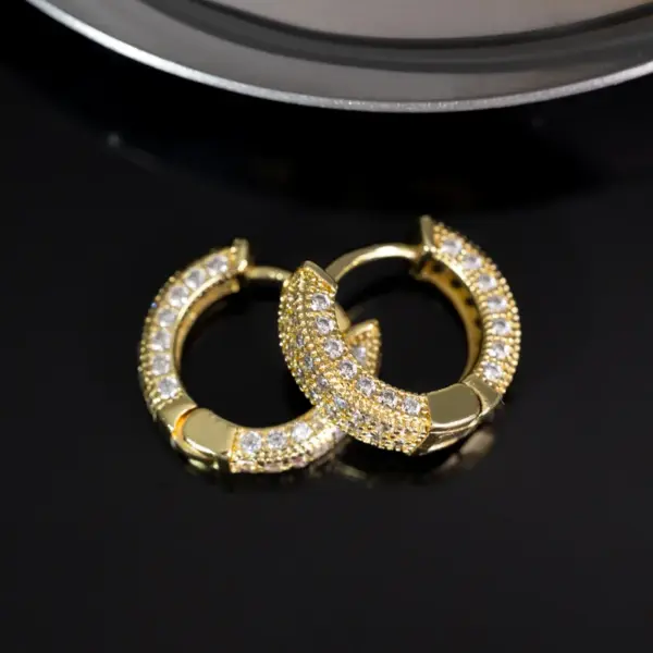 Wholesale 1 Pair Simple Style Geometric Inlay Copper Zircon Earrings