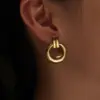 1 Pair Elegant Streetwear Circle 304 Stainless Steel Imitation Gold Electroplating Ear Studs