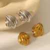Wholesale 1 Pair Vacation Beach Simple Style Solid Color Shell Plating 304 Stainless Steel 18K Gold Plated Ear Studs