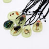 Wholesale Resin Insect Necklace with Glowing Insect Amber Pendant