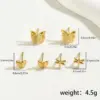 1 Set Simple Style Commute Butterfly 201 Stainless Steel 18K Gold Plated Ear Studs