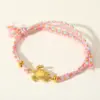 Sweet Cute Stainless Steel 18K Gold Turtle Pendant Colorful Handmade Woven Rope Bracelet Jewelry Simple Style Versatile Ocns