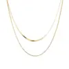 Simple Style Solid Color Titanium Steel Plating Gold Plated Layered Necklaces