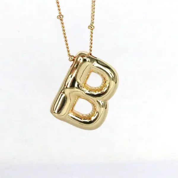 Wholesale Simple Style Classic Style Letter Copper 18k Gold Plated Pendant Necklace In Bulk