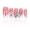 Wholesale Cross-border Europe and the United States nail patch wear a skin metal French manicure removable fake nails