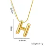 PVD Coated Real Gold Plated Letter Stainless Steel Simple Style Waterproof Non Tarnish Pendant Necklace