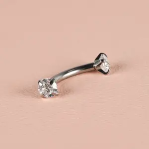 Steel White Zirconium / 1.2*8*3 * 3mm Total Length 14.1mm