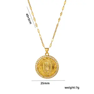 PVD Coated Real Gold Plated Star Heart Shape Stainless Steel Simple Style Waterproof Non Tarnish Stainless Steel Pendant Necklace