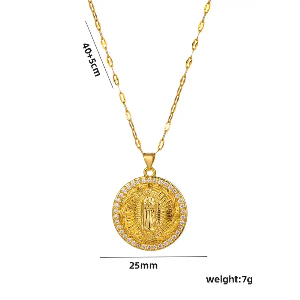 PVD Coated Real Gold Plated Star Heart Shape Stainless Steel Simple Style Waterproof Non Tarnish Stainless Steel Pendant Necklace