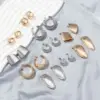 Wholesale 1 Pair Elegant C Shape Heart Shape Polishing Plating Copper 18k Gold Plated White Gold Plated Ear Studs