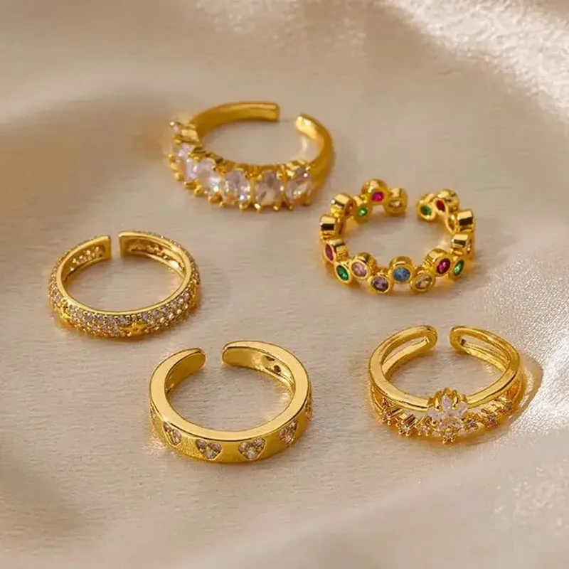 Wholesale Geometric Electroplating Copper Open Rings Women's