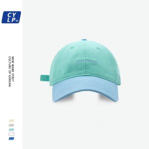 Wholesale High quality contrast color brim letter embroidered soft top baseball cap female spring and summer Korean style casual all-match sun-proof peaked cap