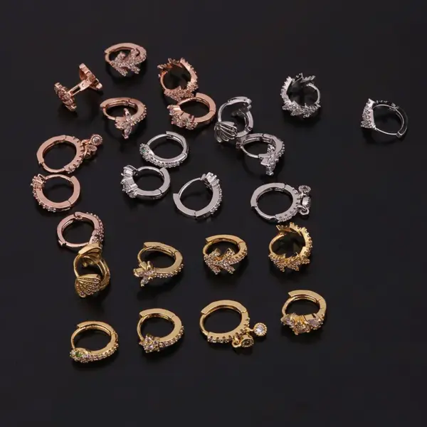 Ear Cartilage Rings & Studs Animal Copper Inlaid Zircon