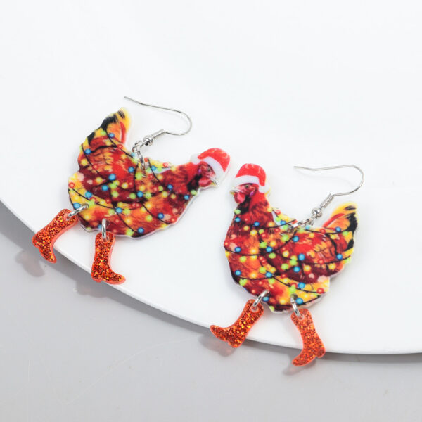 oly-665e55aeff51b1227862212d0aea9146 Wholesale Christmas Chicken Bell Acrylic Earrings
