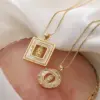 Wholesale Simple Style Commute Portrait Copper 18k Gold Plated Shell Zircon Pendant Necklace In Bulk