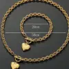 Wholesale Jewelry Casual Hip-Hop Simple Style Heart Shape Titanium Steel Bracelets Necklace