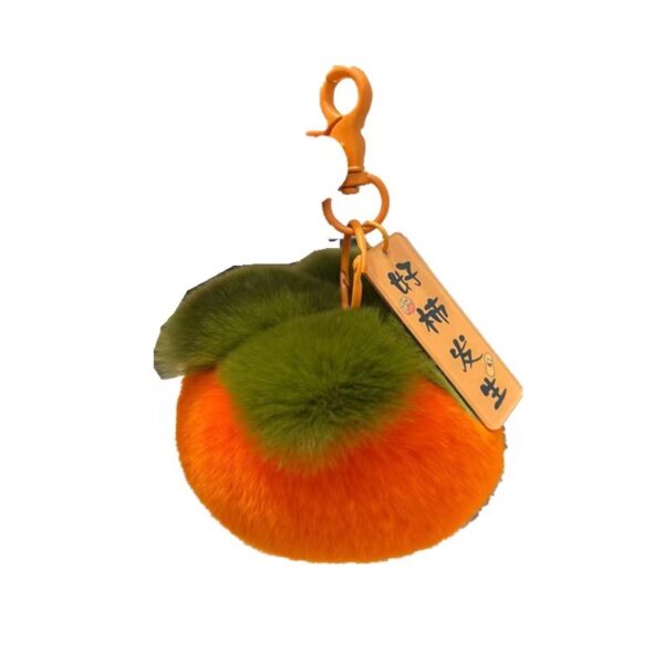 oly-666ca2f47e6b97405a08e78fd0cdf2f4 Wholesale Good Persimmon pendant keychain imitation Rex rabbit fur small Persimmon car pendant cute plush schoolbag gift