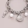 Hawaiian Bohemian Beach Starfish Shell Hippocampus Pearl 304 Stainless Steel Stainless Steel Chain Bracelets In Bulk
